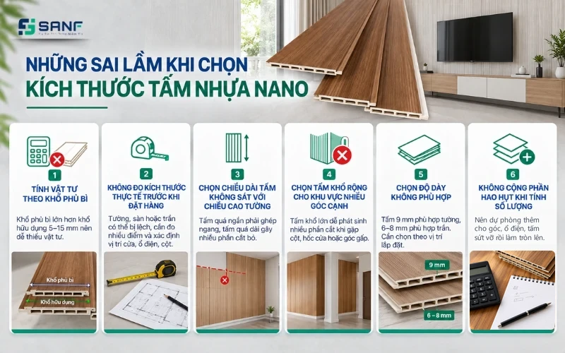 Infographic 6 sai lầm khi chọn kích thước tấm nhựa nano từ tính theo khổ phủ bì đến không dự phòng khi tính số lượng